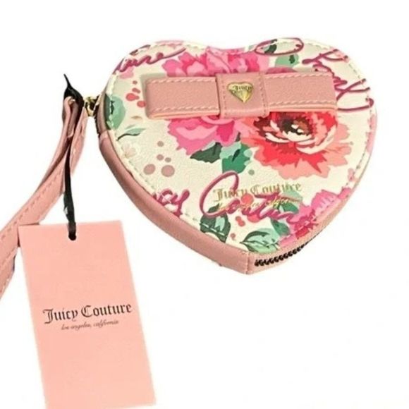Juicy Couture Peek A Bow Heart Wristlet Handbag - Picture 1 of 7